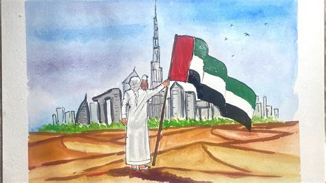 UAE flag day | uae national day | easy painting tutorial | how to draw ...