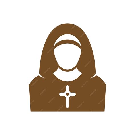 Premium Vector | Nun icon logo design concept illustration