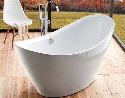 Contempoary Simple Small Freestanding Soaking Tub , Oval Garden Tub 3 ...