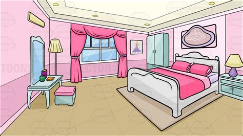 A Bedroom Of A Teenage Girl Background – Clipart Cartoons By VectorToons