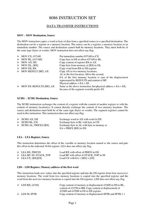 SOLUTION: 8086 instruction set - Studypool