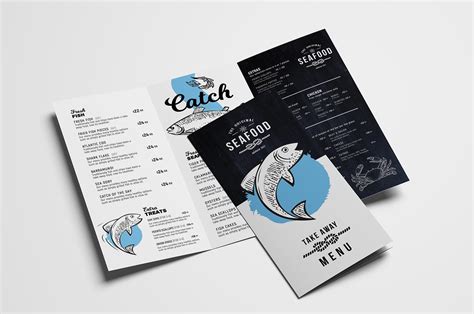 Tri-Fold Seafood Menu Template in PSD, Ai & Vector - BrandPacks