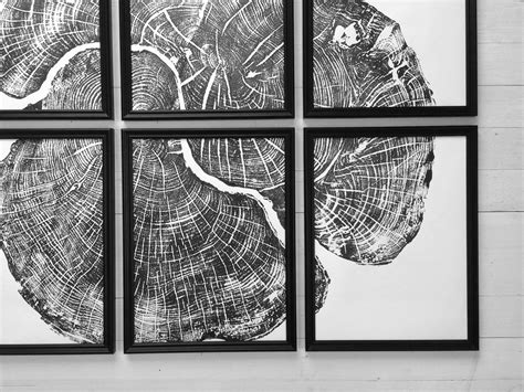 Set of six, Pennsylvania wall art, Maple Tree, Sugar Maple, Tree ring print, Live edge wood wall art