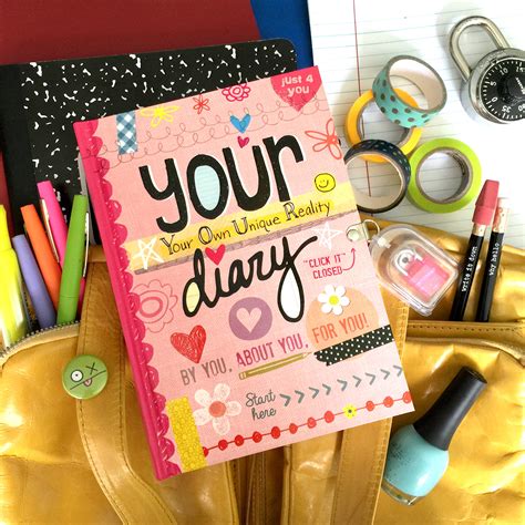 Your Diary illustrated diary for girls sparkly lock | Etsy