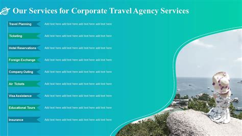 Our services for corporate travel agency services ppt slides designs ...