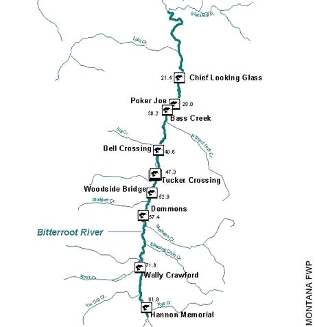 MAP OF BITTERROOT VALLEY MONTANA - ToursMaps.com