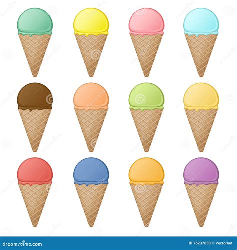 Set Of Different Flavors Of Ice Cream Stock Illustration | CartoonDealer.com #19349866