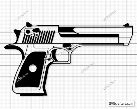 Pistol Svg cut file, Pistol Silhouette Vectors graphic art designs