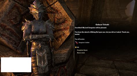 So I finished the Sanguine quest (Silver zone). — Elder Scrolls Online