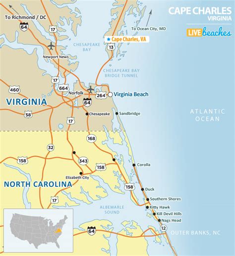 Map of Cape Charles, Virginia - Live Beaches