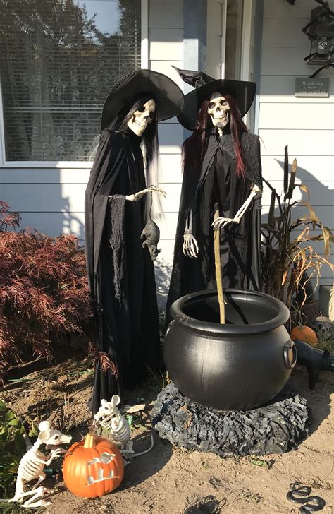 Skeleton Witches | Halloween witch decorations, Scary halloween ...