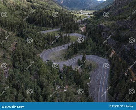 Million Dollar Highway Colorado Route 550 Near Ouray Aerial Stock Image - Image of ouray, park ...