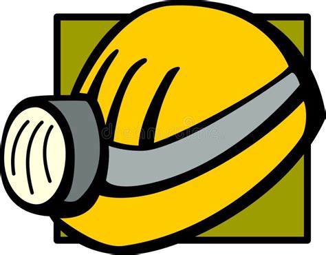 Mining Helmet with Lamp Vector Illustration Stock Vector - Illustration of equipment, protection ...