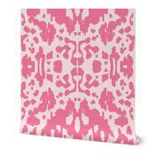 Cow Ikat Hot Pink Wallpaper | Spoonflower