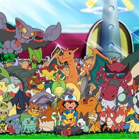 10 New Ash's Pokemon Group Photo FULL HD 1920×1080 For PC Desktop