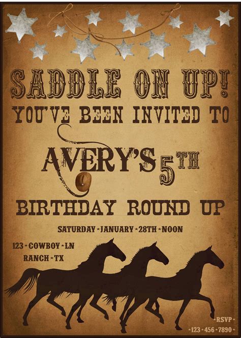 Free Printable Cowboy Birthday Invitations | BirthdayBuzz