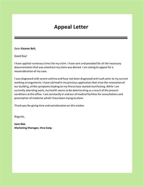 How To Write An Appeal Letter For Visa Refusal Sample - Printable Online