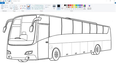 How to draw Bus in 3D | Drawing 3D Bus on computer using Ms Paint | Bus drawing Tutorial. - YouTube