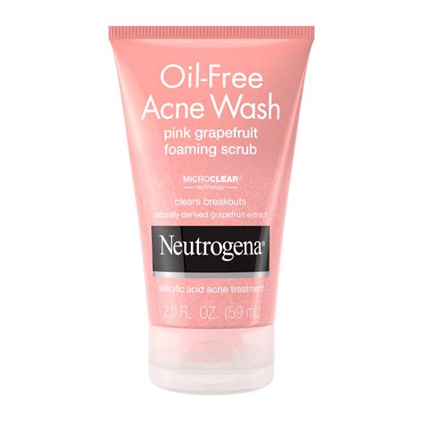 Neutrogena Oil-Free Pink Grapefruit Acne Wash Face Scrub, 2 fl. oz ...