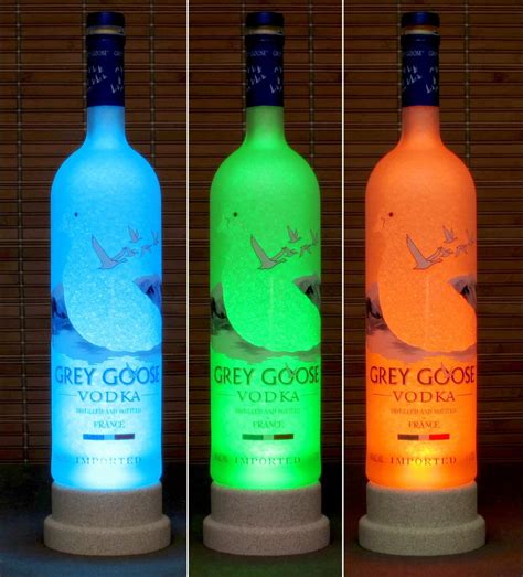 Grey Goose Vodka Color Changing Led Remote Controlled Bottle Lamp/bar Light Bodacious Bottles-