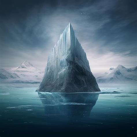 Premium AI Image | Oceanic Encounters Navigating Icebergs with Awe