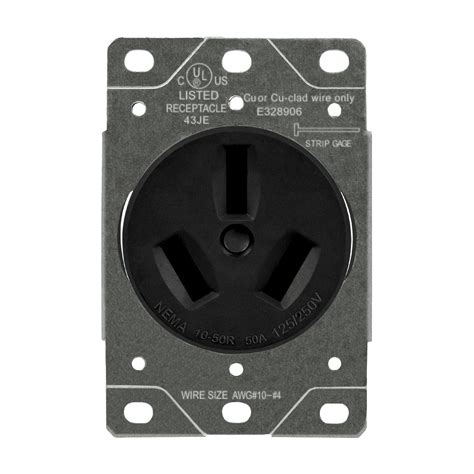 NEMA 10-50R Locking Receptacle, 30A/125-250V | TOPGREENER