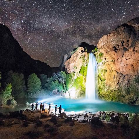 Stunning Photo of “Magical” Waterfall Glowing at Night Captured With a Simple Lighting Trick ...