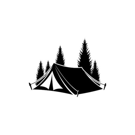Premium Vector | Camping tent silhouette