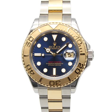 Rolex Yacht-Master 40 Blue Dial Two Tone Yellow Gold Stainless Steel ...