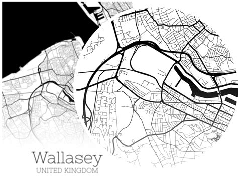 Wallasey Map INSTANT DOWNLOAD Wallasey United Kingdom City | Etsy