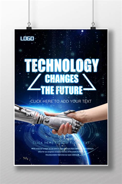 Blue Tech Future Man Labor Smart Technology Poster | PSD Free Download - Pikbest