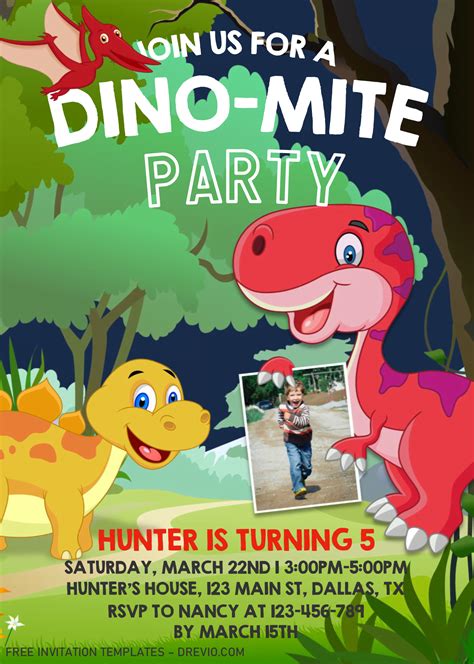 Dinosaur Invitation Templates – Editable .Docx | Download Hundreds FREE ...