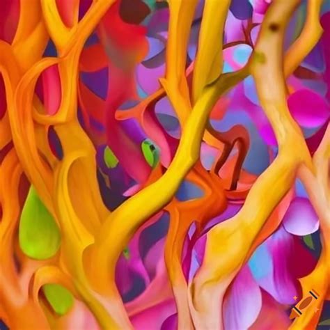 Colorful vines intertwined on Craiyon