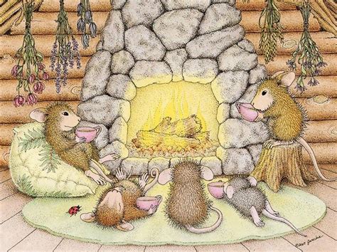 House Mouses warm and toasty in front of the fireplace. | House mouse, House mouse stamps, Mouse ...