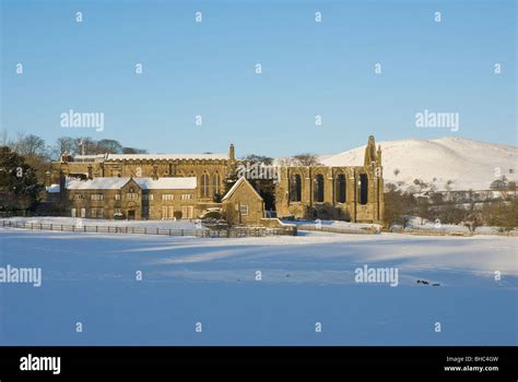 Bolton Abbey in winter, Wharfedale, North Yorkshire, England UK Stock Photo - Alamy