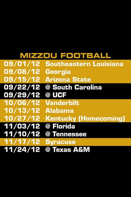 2012 Mizzou Football Schedule | Flickr - Photo Sharing!