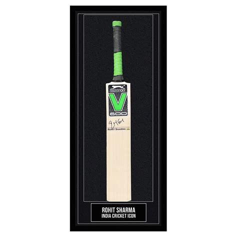 Rohit Sharma Signed Framed Bat - India Cricket Autograph