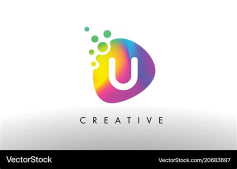 U colorful logo design shape purple abstract Vector Image