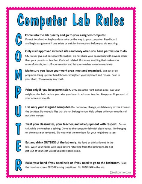 K-5 Computer Lab Rules