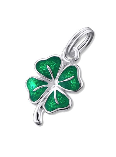 Lucky Four Leaf Clover Charm Pendant in Sterling Silver — The Jewel Shop