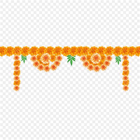 Marigold Flower PNG Transparent, Marigold Flower Wreath Ornament ...