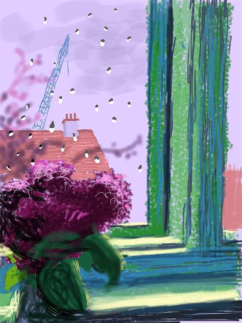 iPad paintings by David Hockney of the changing seasons outside the window of his Yorkshire home ...