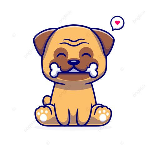 Creative Vector Hand Drawn Illustration Of Cute Dog Eating Bone ...