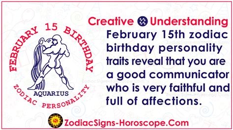 February 15 Zodiac (Aquarius) Horoscope Birthday Personality and Lucky Things | ZSH