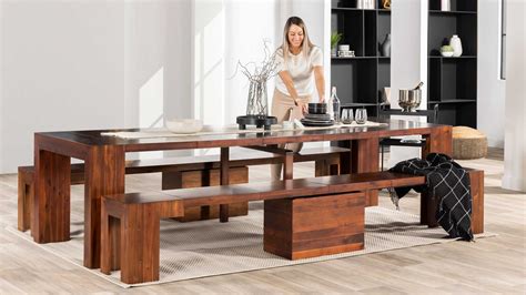 Solid Wood Extendable Dining Table | Transformer Table