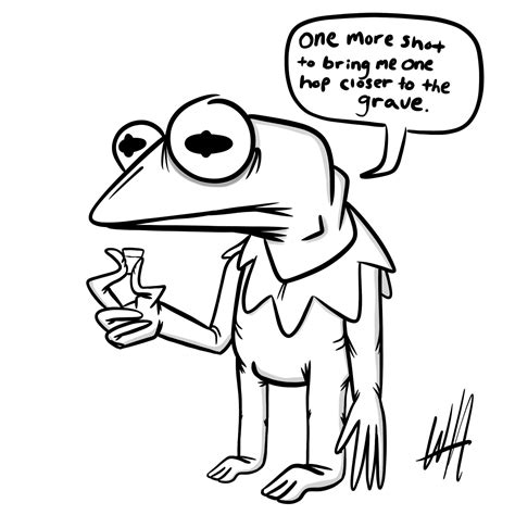 I drew a washed up Kermit the frog. : r/drawing