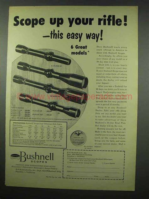 1954 Bushnell Scopes Ad - Scope Up Your Rifle!