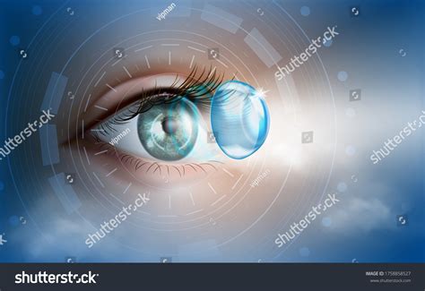 Human Eye Contact Lenses Ophthalmology Product Stock Vector (Royalty ...