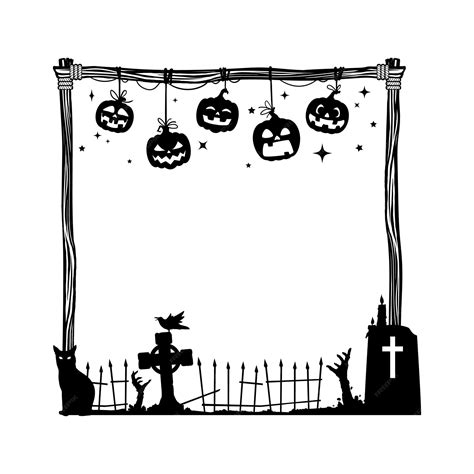 Black And White Halloween Border Clip Art