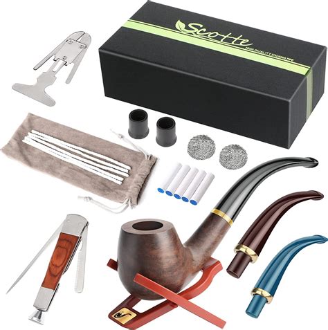 Scotte Tobacco Pipe Handmade Pear Wood Root Smoking Pipe Gift Box and ...